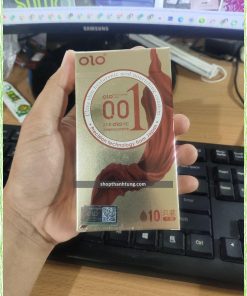 Bao cao su OLO Red Thin 001 Square Gold GaGan noi dac biet Gel boi tron goc nuoc keo dai thoi gian Hop 10 BCS.jpg