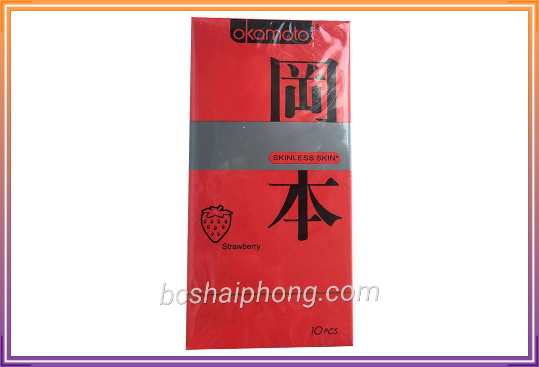 Bao cao su okamoto strawberry huong dau tay